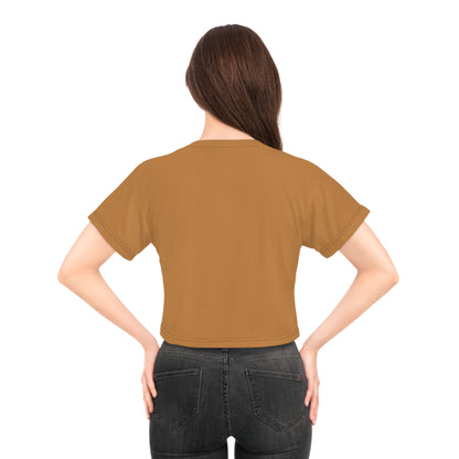 If my mouth doesn't say it. . . light brown Crop Tee