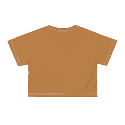 If my mouth doesn't say it. . . light brown Crop Tee