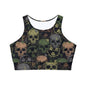 Skull Camo Fully Lined, Padded Sports Bra, Black and White Sports Bra, Lined Athletic Top, Fitness Apparel