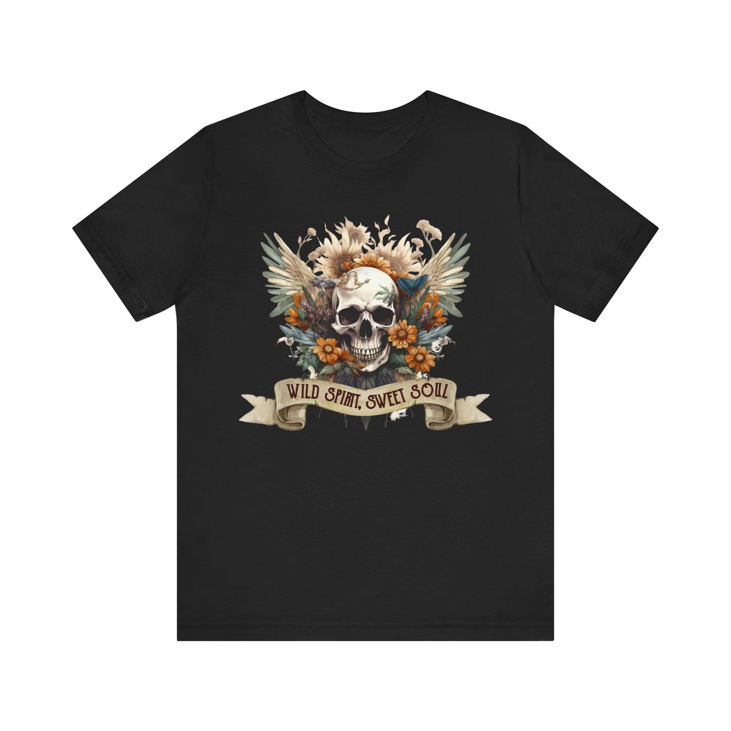 Wild spirit, sweet soul skeleton Unisex Jersey Short Sleeve Tee