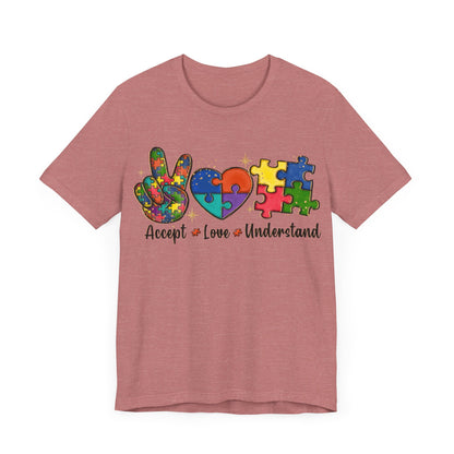 Accept, love, understand Unisex Jersey Short Sleeve Tee