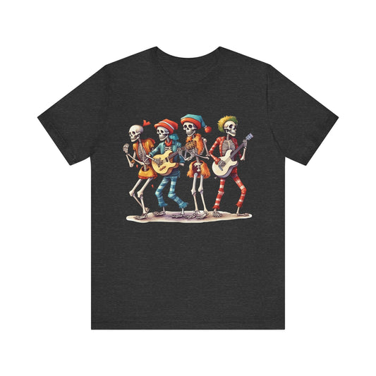 Christmas Skeleton Band Unisex Jersey Short Sleeve Tee