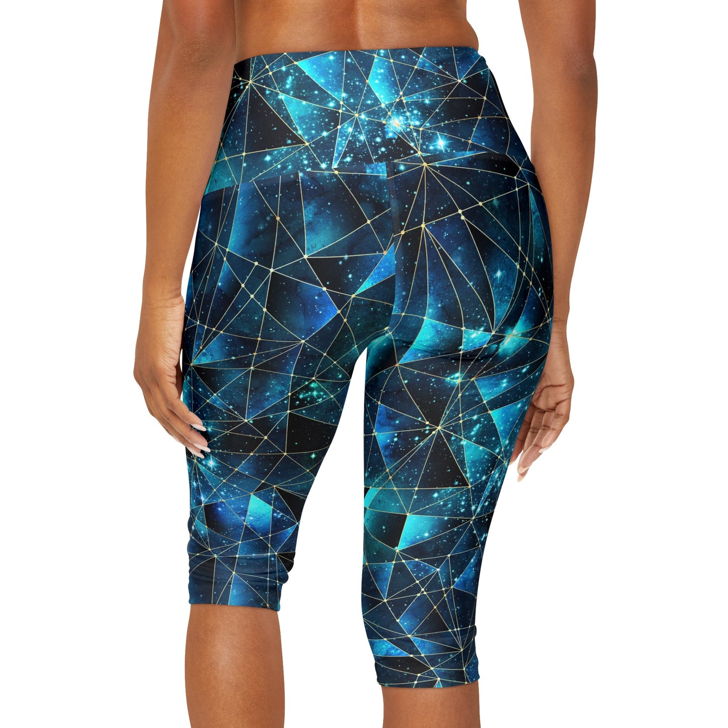 Turquoise Crystal Yoga Capri Leggings