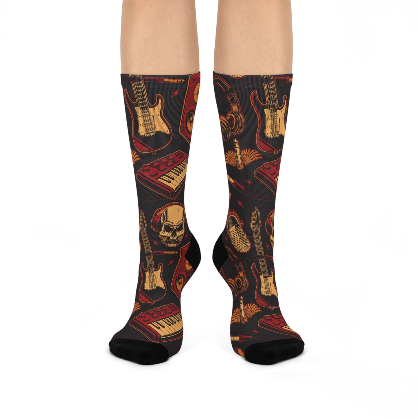 Rock Band Cushioned Crew Socks