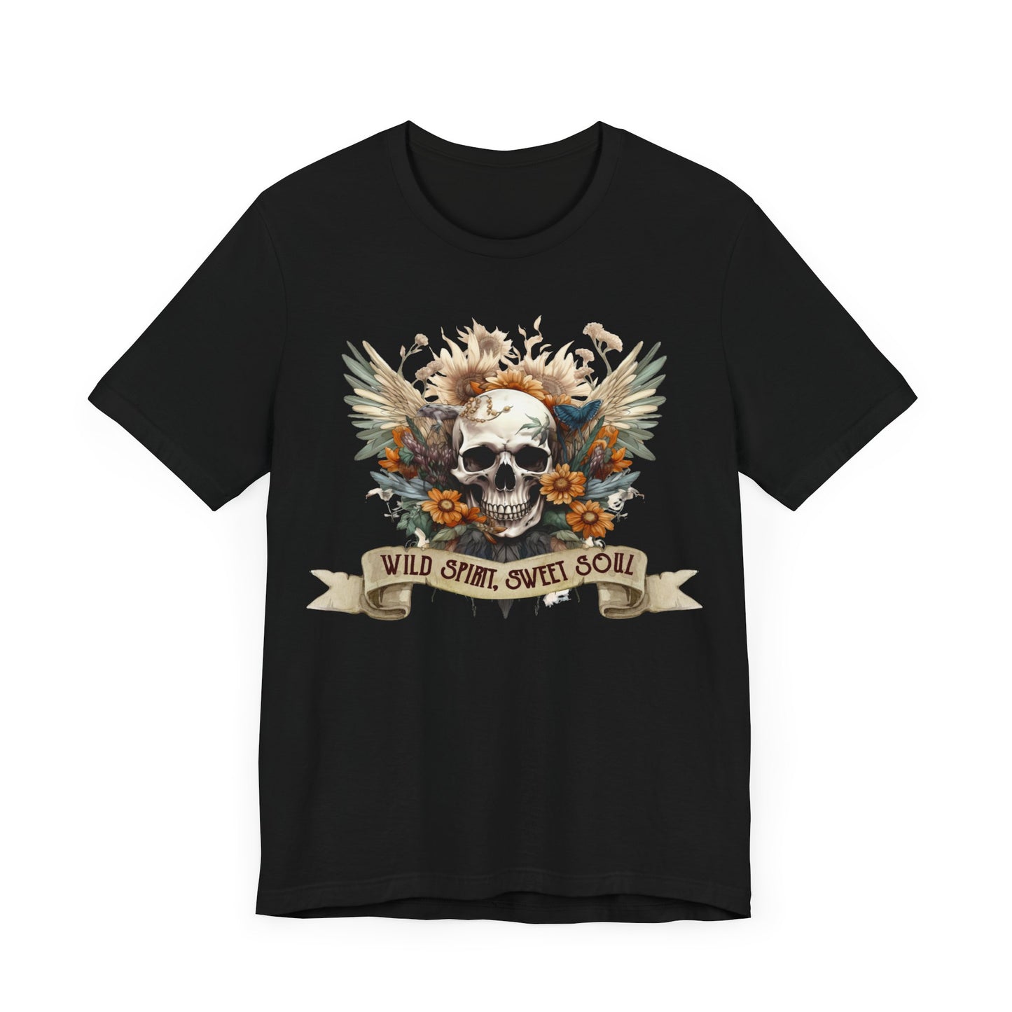 Wild spirit, sweet soul skeleton Unisex Jersey Short Sleeve Tee