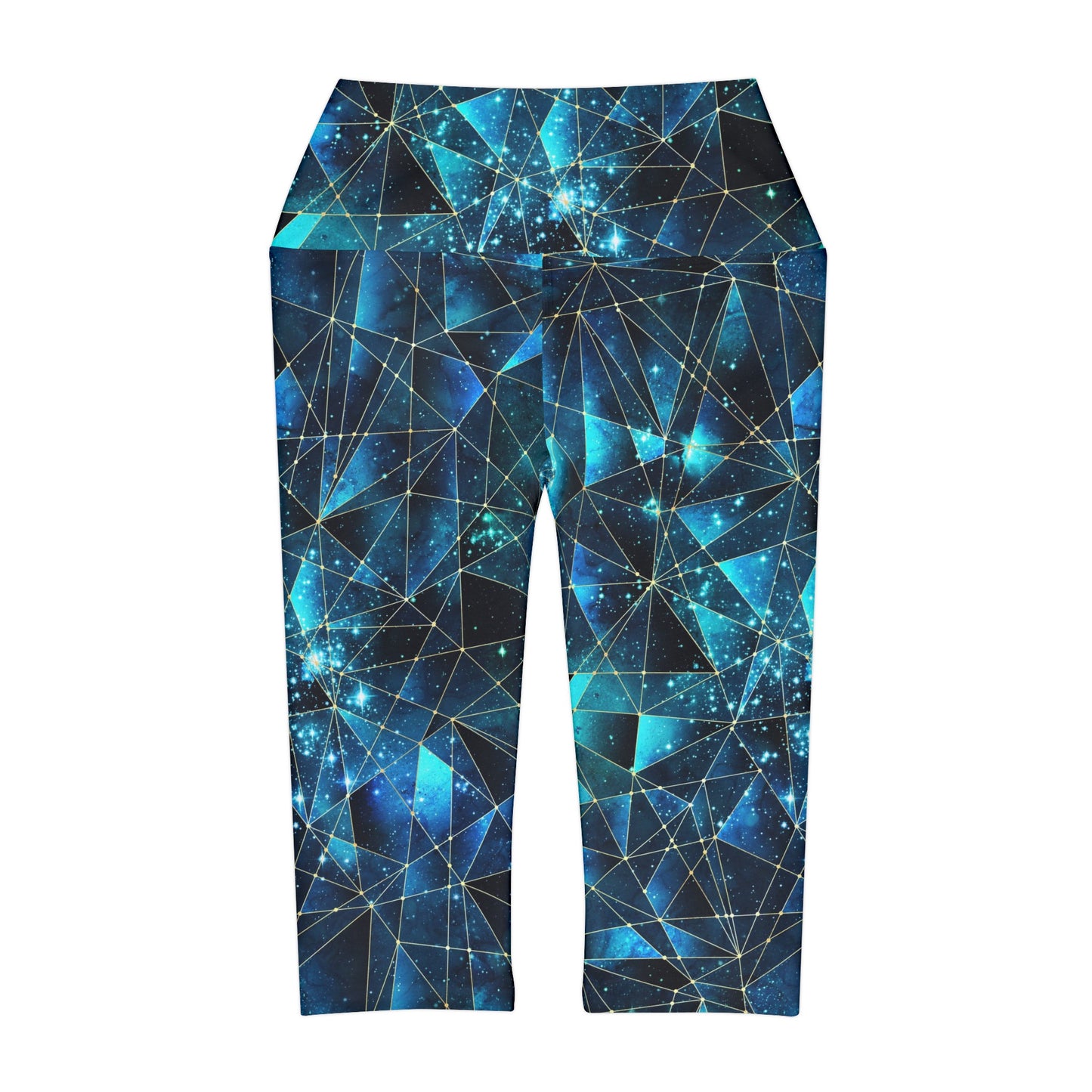 Turquoise Crystal Yoga Capri Leggings