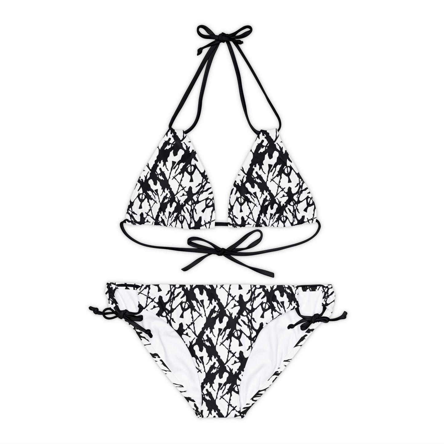 Ink Splatter Strappy Bikini Set