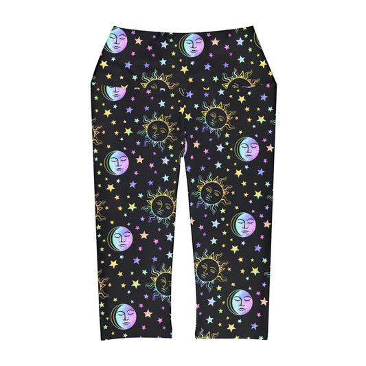 Rainbow Celestial Yoga Capri Leggings