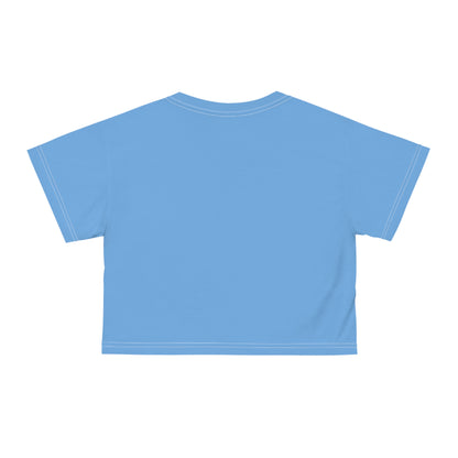 If my mouth doesn't say it. . . light blue Crop Tee