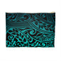 Polynesian Tribal in Teal Accessory Pouch