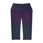 Checkerboard in Jewel Tones Yoga Capri Leggings