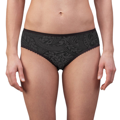 Polynesian Tribal in Black & Grey Women's Briefs