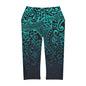 Polynesian Tribal in Black and Teal Yoga Capri Leggings