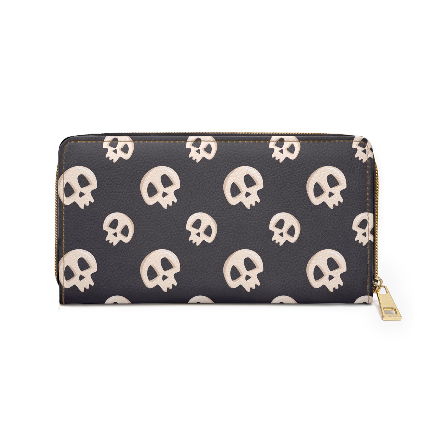 Black Skull Zipper Wallet