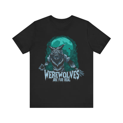 Werewolves are fur real Jersey unisex tee, Halloween Graphic Tee, Spooky Shirt, Trick or Treat Tee, Halloween Costume, Festive Gift