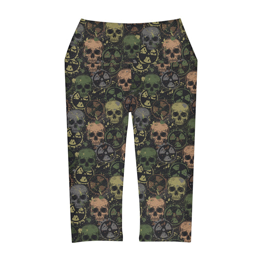 Skull Camo Yoga Capri Leggings