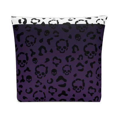 Cheetah Skulls in Purple Cotton Cosmetic Bag