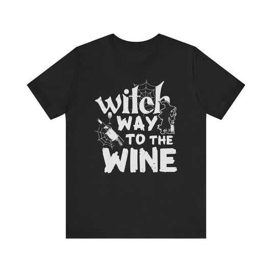 Witch wat to the wine Jersey unisex tee, Halloween Graphic Tee, Spooky Shirt, Trick or Treat Tee, Halloween Costume, Festive Gift