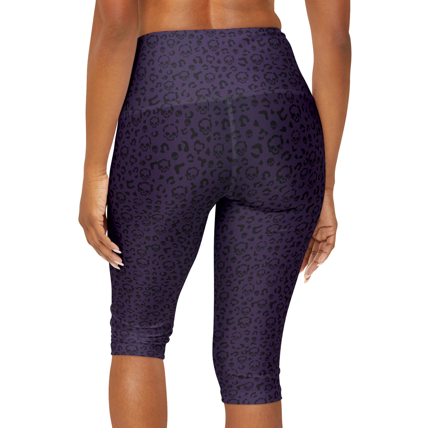 Polynesian Tribal in Purple Yoga Capri Leggings