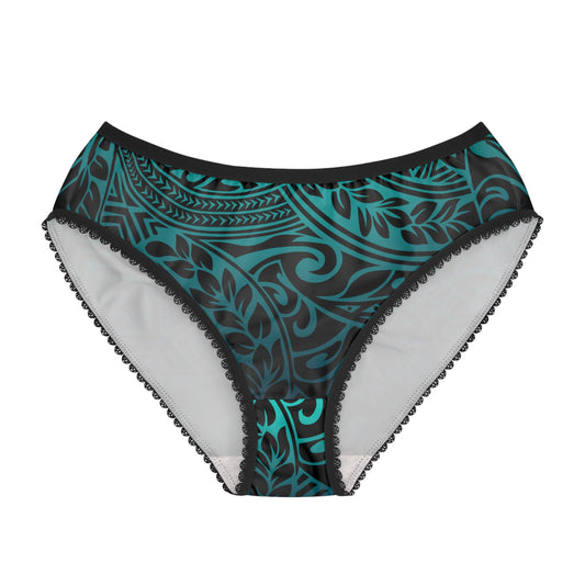 Polynesian Tribal in Teal Women's Briefs