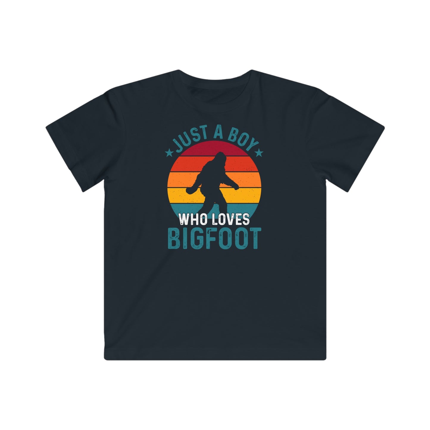 Just a boy that loves bigfoot Kids Fine Jersey Tee