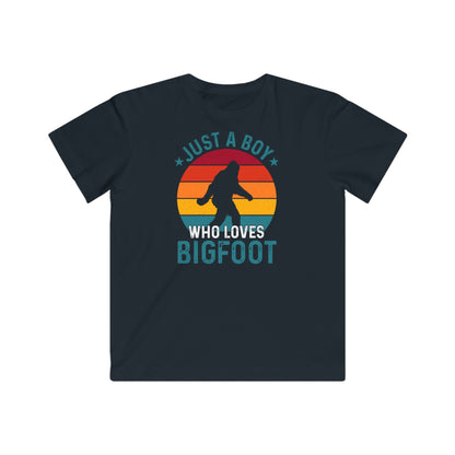 Just a boy that loves bigfoot Kids Fine Jersey Tee