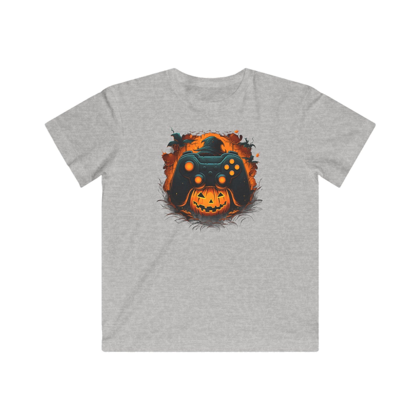 Controller with jack-o-lantern Kids Fine Jersey Gaming Tee