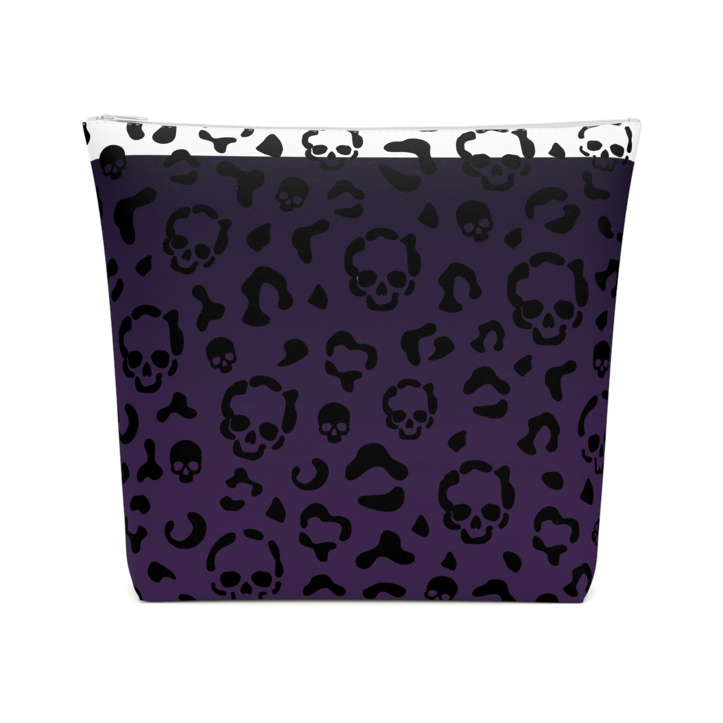 Cheetah Skulls in Purple Cotton Cosmetic Bag