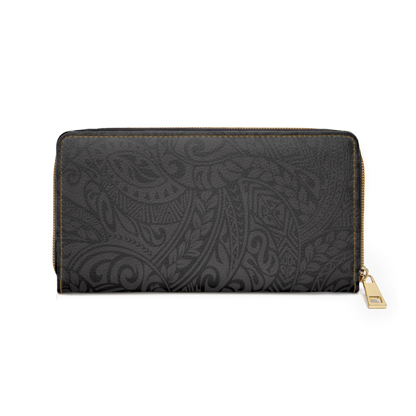 Polynesian Tribal in Black & Grey Zipper Wallet