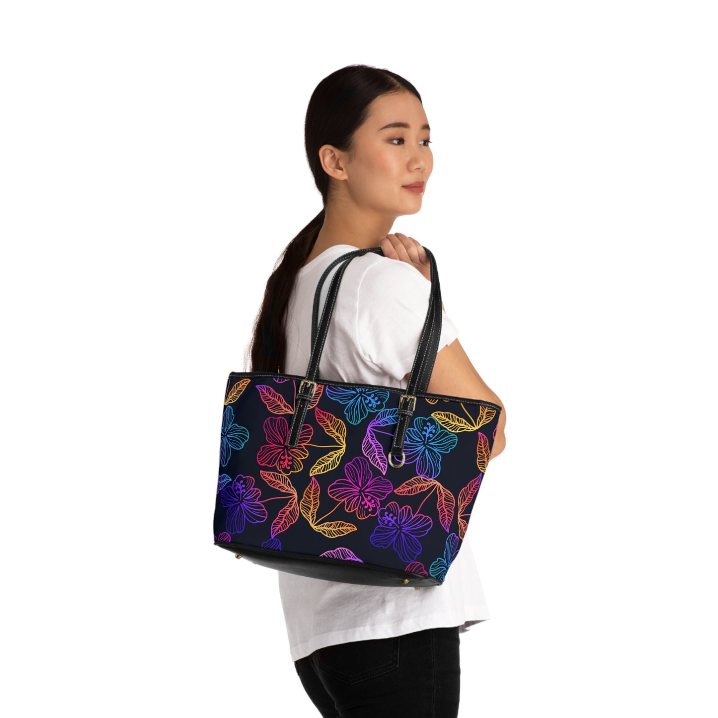 Rainbow Hibiscus Shoulder Bag