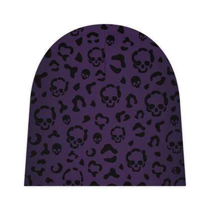 Cheetah Skulls in Purple Baby Beanie