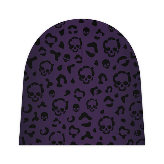 Cheetah Skulls in Purple Baby Beanie