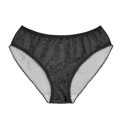 Polynesian Tribal in Black & Grey Women's Briefs