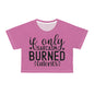 If only sarcasm burned calories in light pink Crop Tee