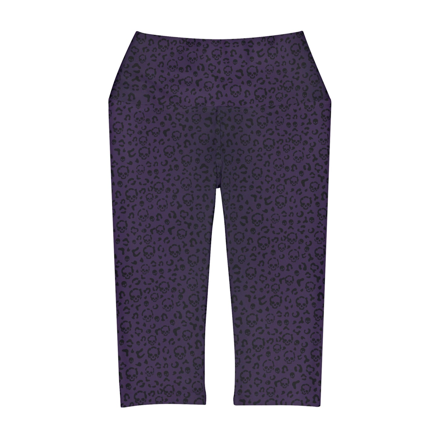 Polynesian Tribal in Purple Yoga Capri Leggings