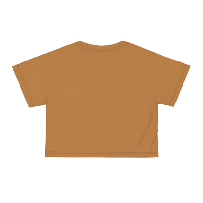 If my mouth doesn't say it. . . light brown Crop Tee