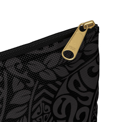 Polynesian Tribal in Black & Grey Accessory Pouch