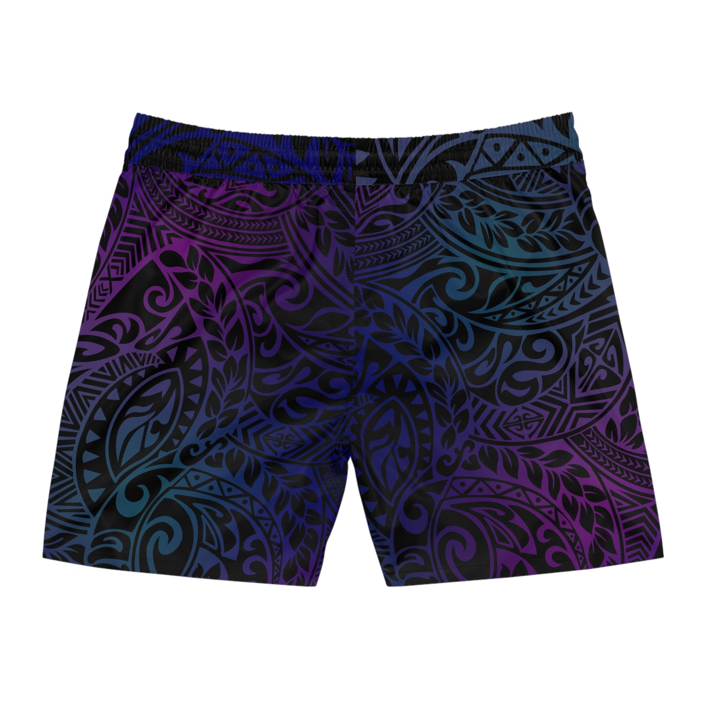 Jewel Tone Polynesian Tribal Mid-Length Swim Shorts