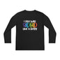 I live with ADHD like a boss Youth Long Sleeve Competitor Tee