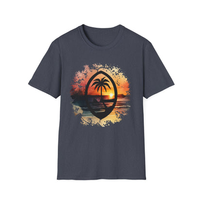 Guam Seal Sunset Unisex Softstyle T-Shirt