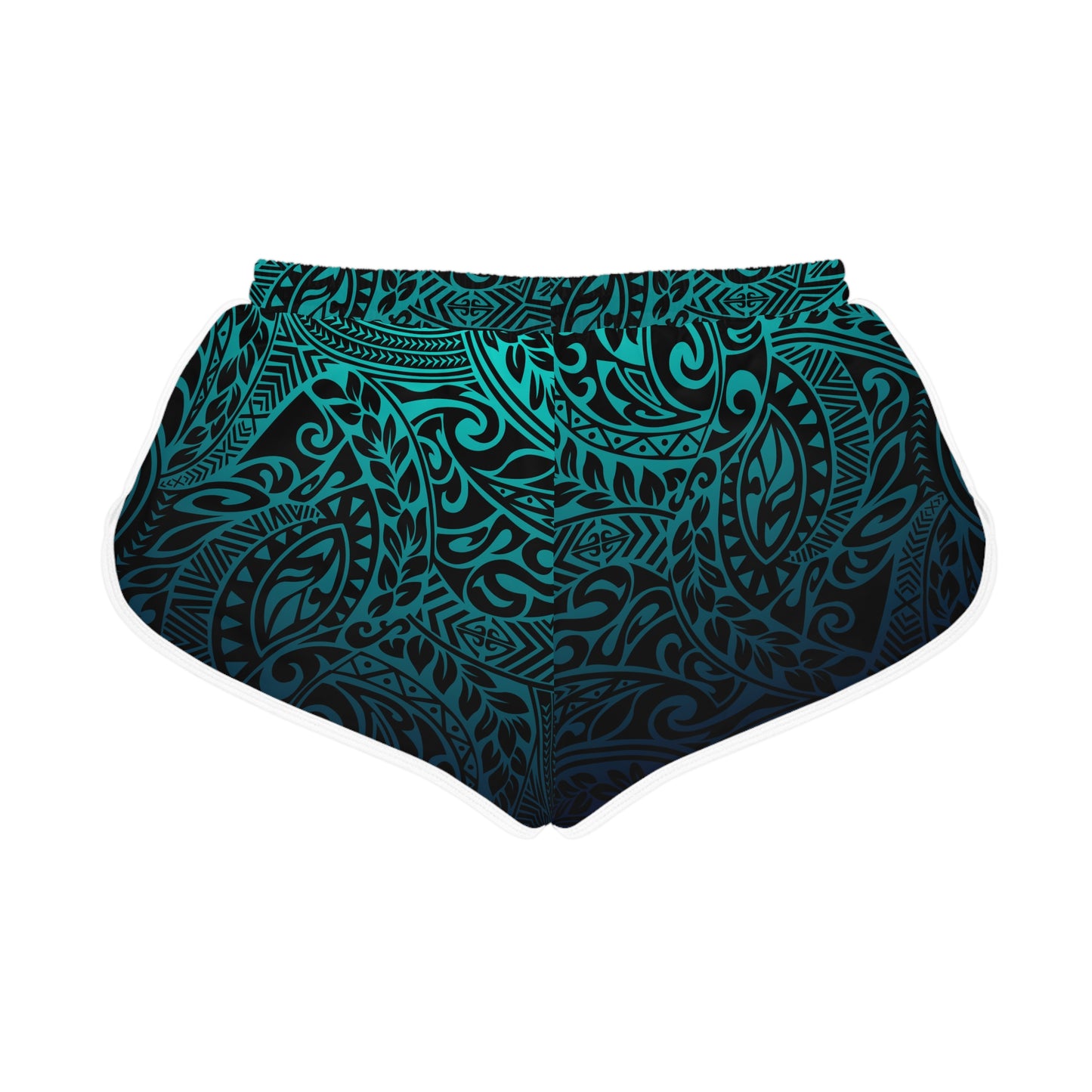 Teal Navy Polynesian Relaxed Shorts