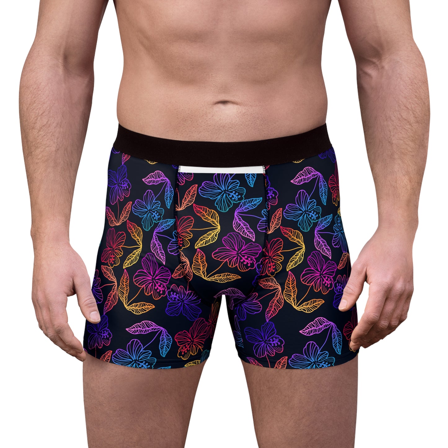 Rainbow Hibiscus Boxer Briefs