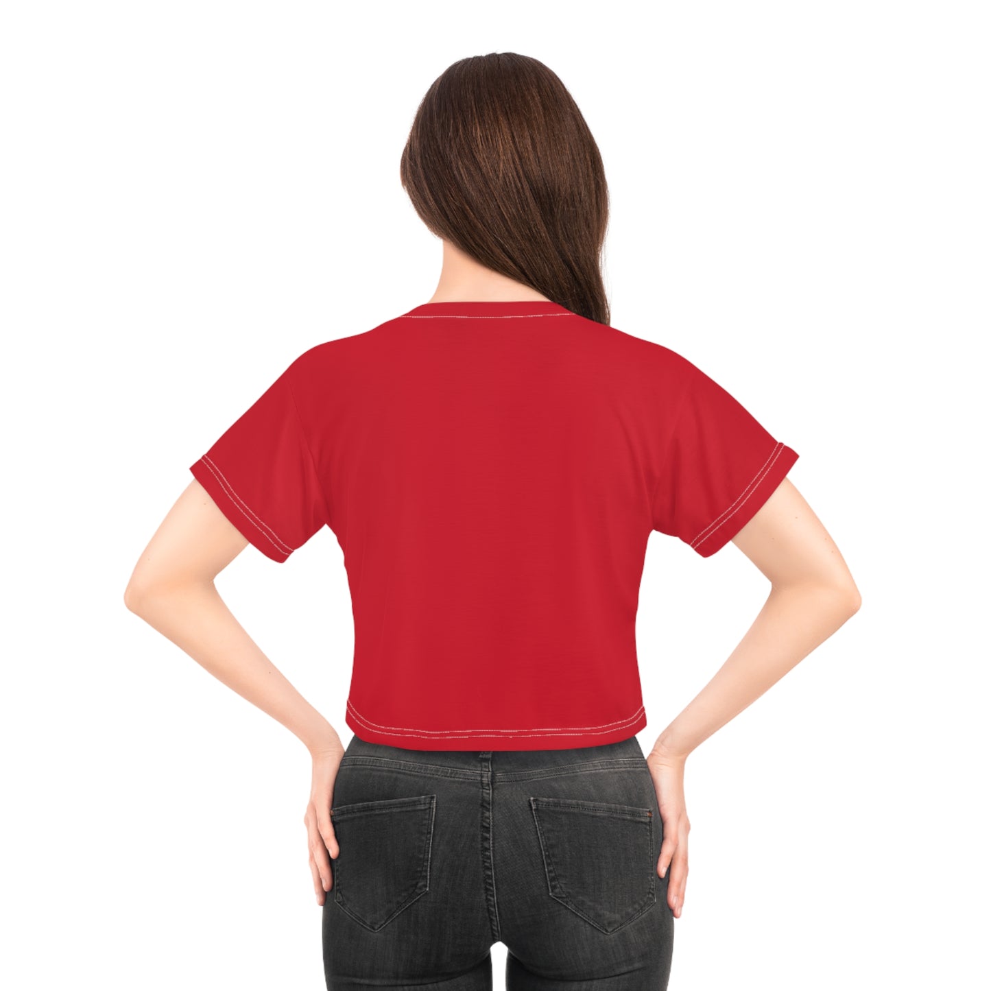 If only sarcasm burned calories in dark red Crop Tee