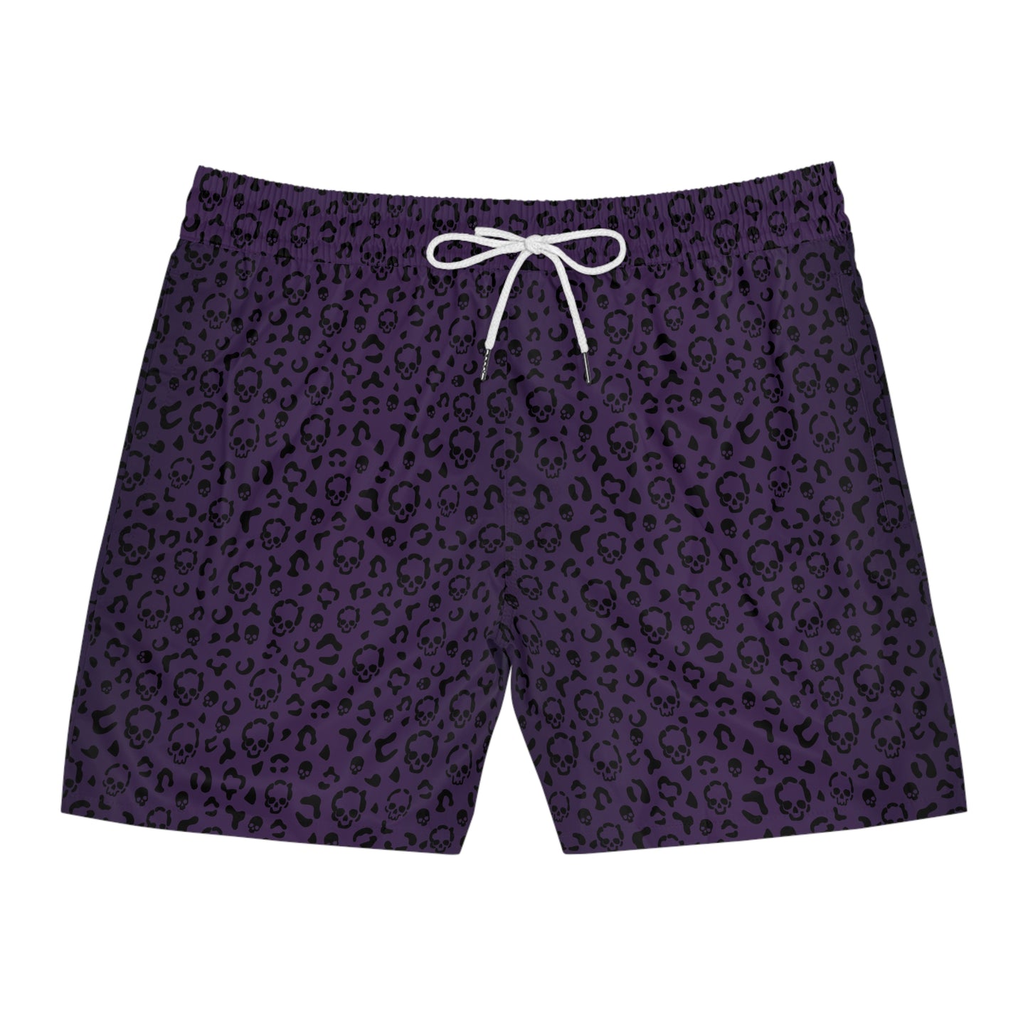 Cheetah Skulls in Purple Mid-Length Swim Shorts