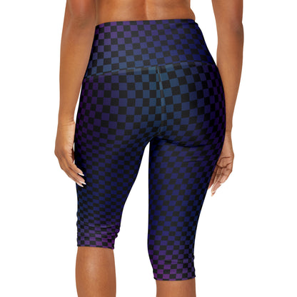 Checkerboard in Jewel Tones Yoga Capri Leggings