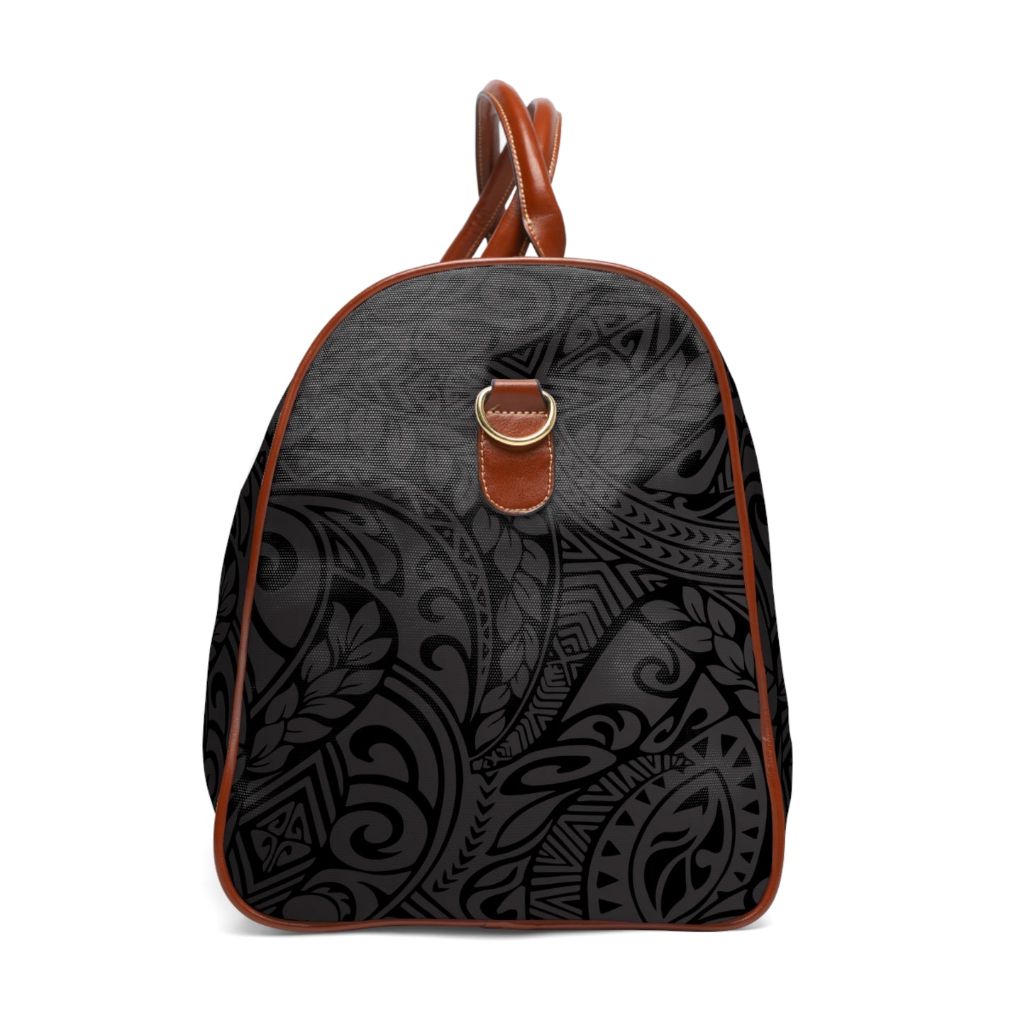 Polynesian Tribal in Black & Grey Waterproof Travel Bag