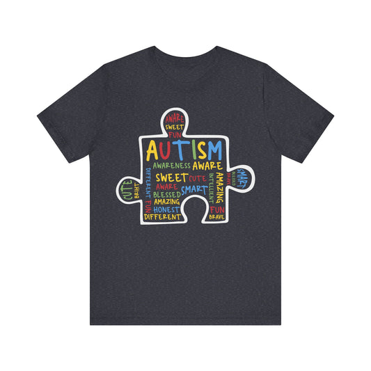 Autism puzzle piece Unisex Jersey Short Sleeve Tee