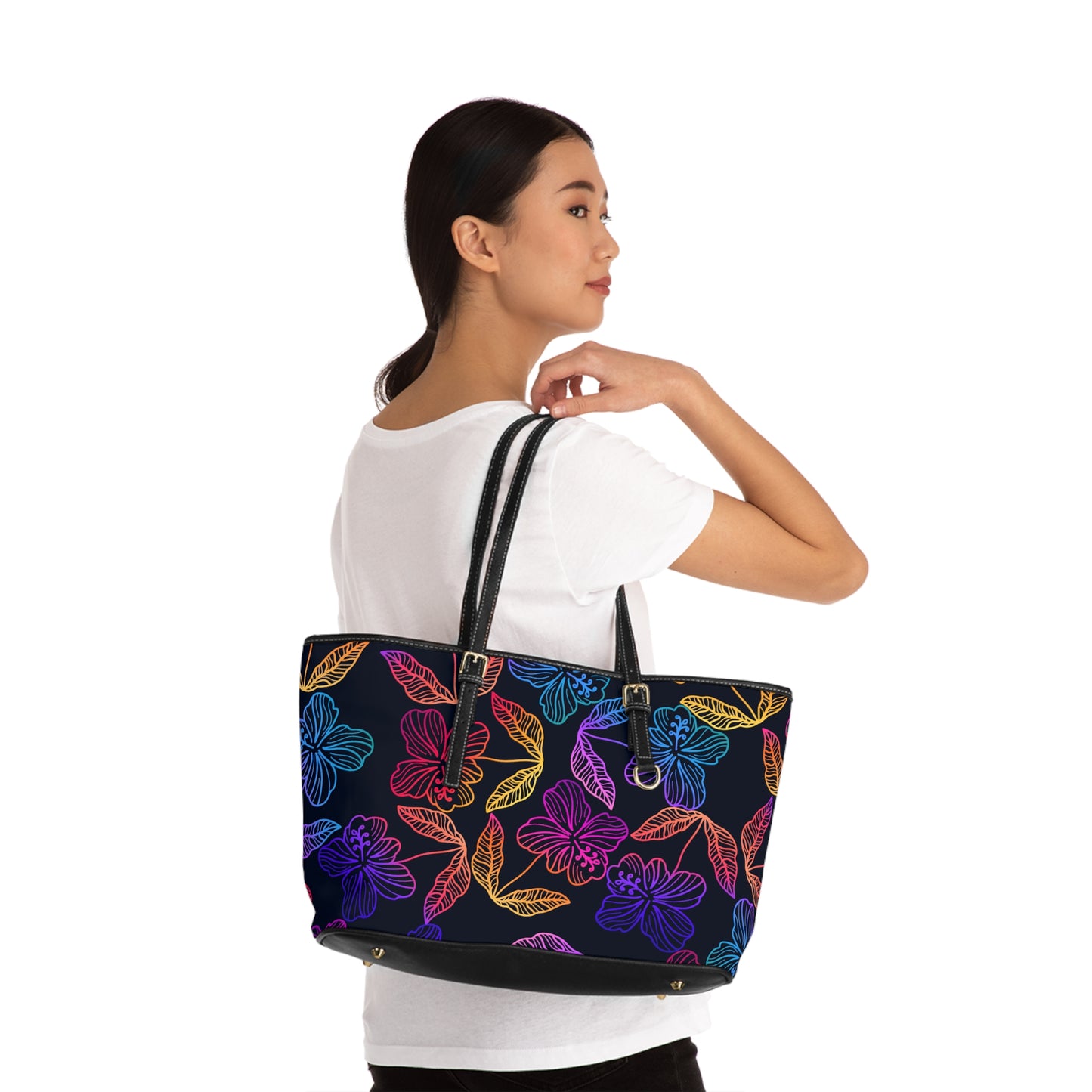 Rainbow Hibiscus Shoulder Bag