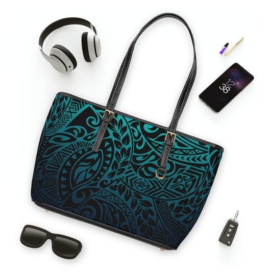 Teal Navy Polynesian Tribal Shoulder Bag