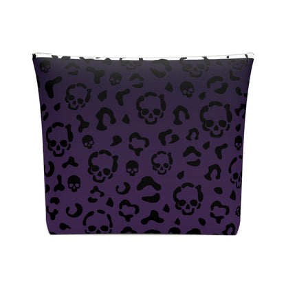 Cheetah Skulls in Purple Cotton Cosmetic Bag